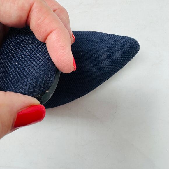 Rothy’s Navy Blue Pointed Toe Flats W9 Knit Sustainable Washable Lightweight - Picture 10 of 12